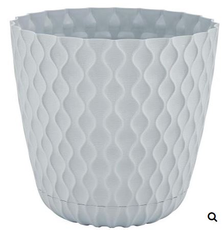 Горшок для цветов InGreen Wave с дренажной сеткой и съемным поддоном 10л, D270мм, Утренний туман